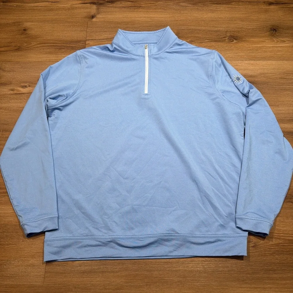 Peter Millar Pullover Mens XL Perth Melange Performance 1/4 Zip Golf Briarwood